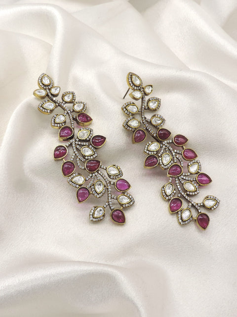 Green Leaf AD Vine Earrings