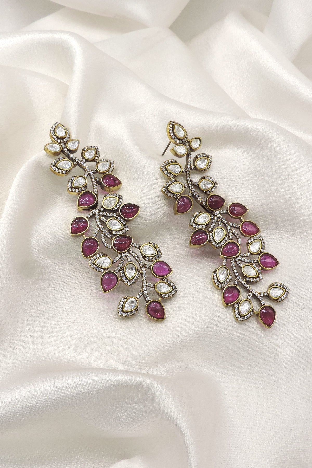 Green Leaf AD Vine Earrings