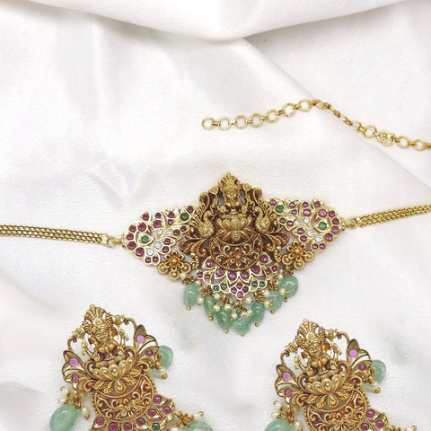 Exquisite Temple Gold-Toned Choker Necklace