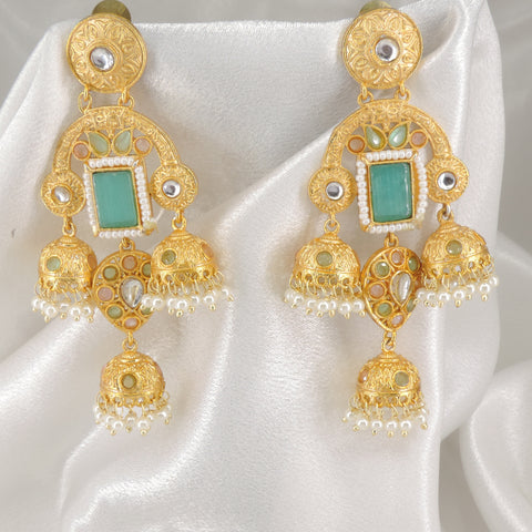 Black Kashmiri Jhumka Earrings