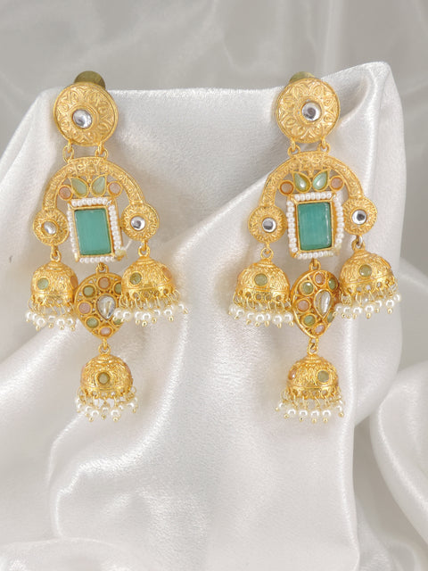 Black Kashmiri Jhumka Earrings