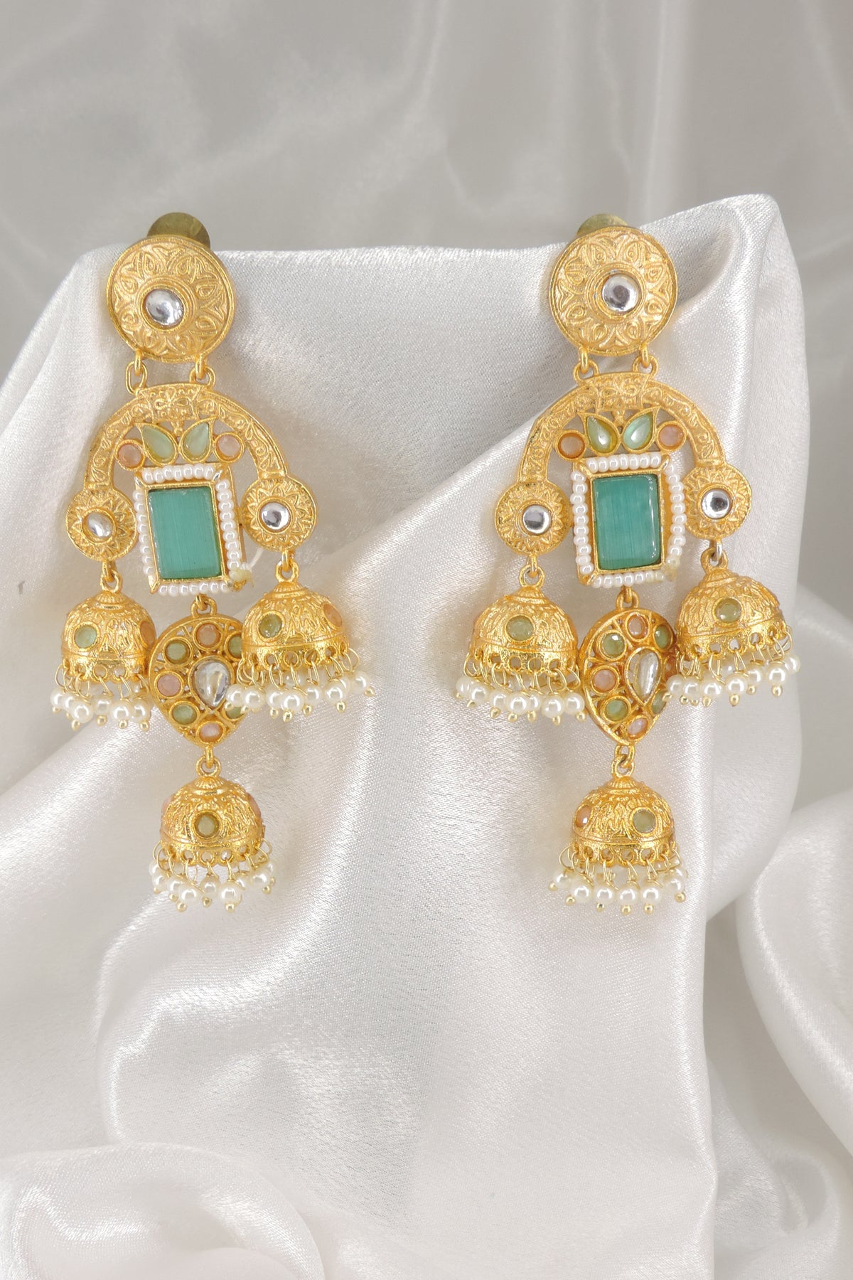 Black Kashmiri Jhumka Earrings