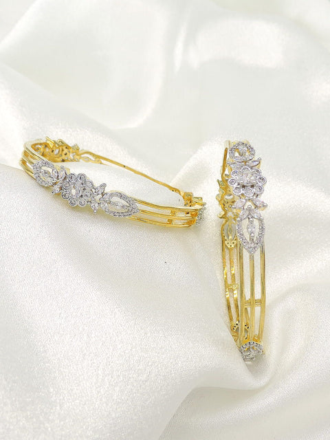 Elegant CZ Floral Bangles