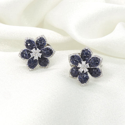 Midnight Floral Stud Earrings by Joyrias
