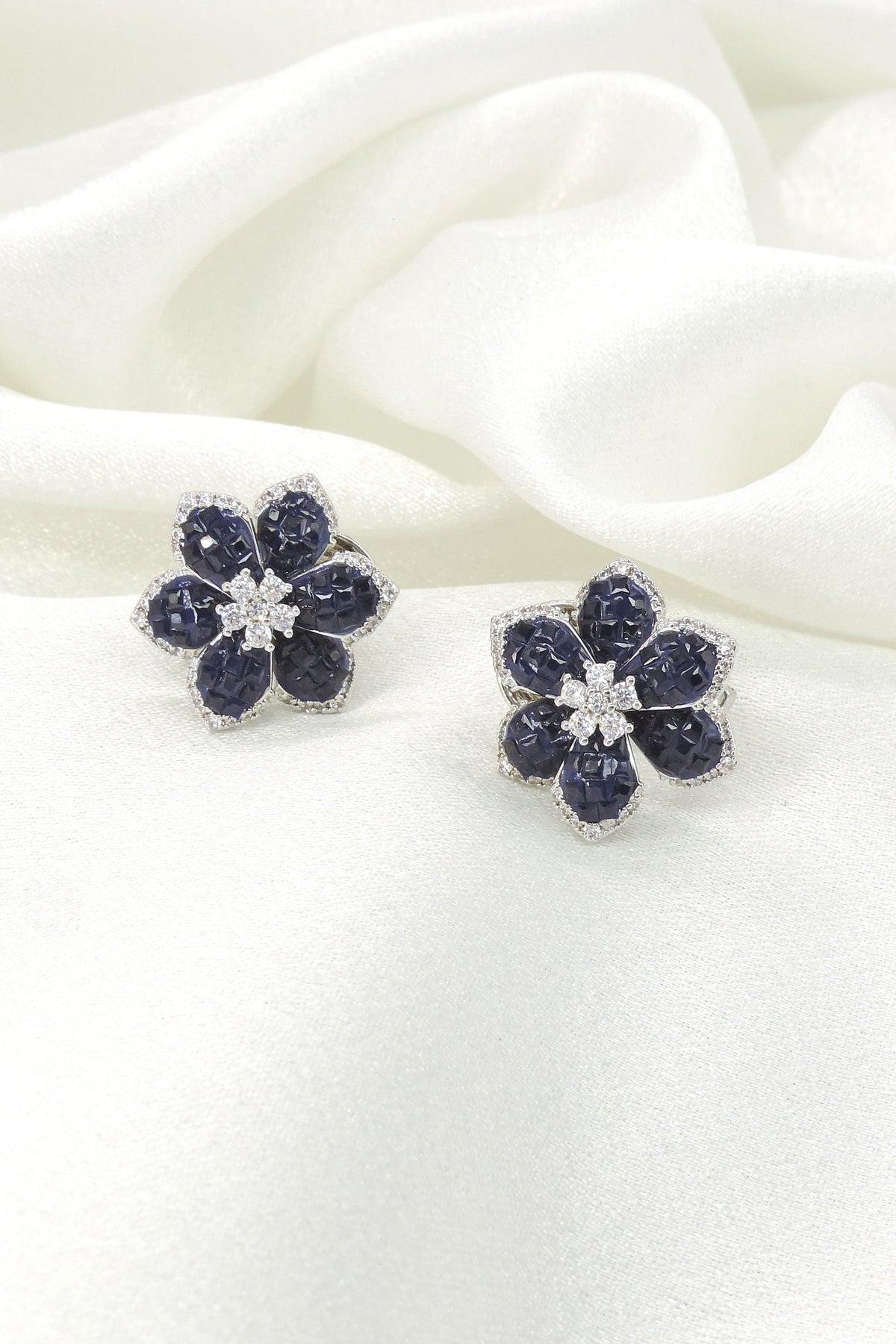Midnight Floral Stud Earrings by Joyrias