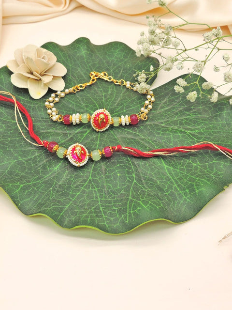 Ganesha Bhaiya Bhabhi Rakhi Set by Joyrias