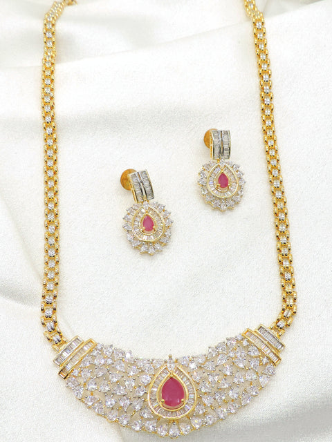 Emerald Green AD Necklace Set