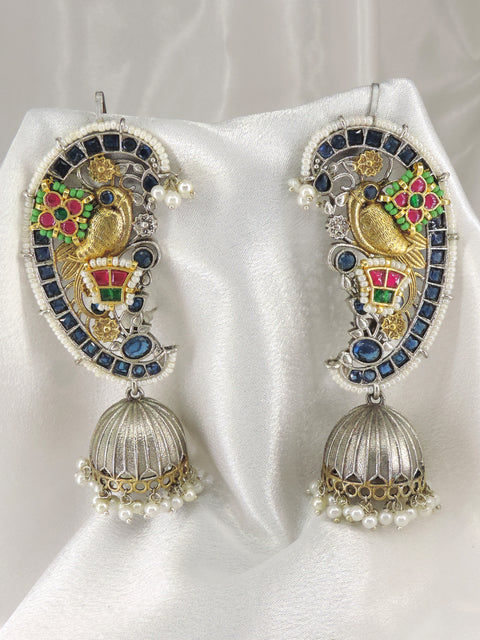 Peacock Dual Tone Cuff Jhumka