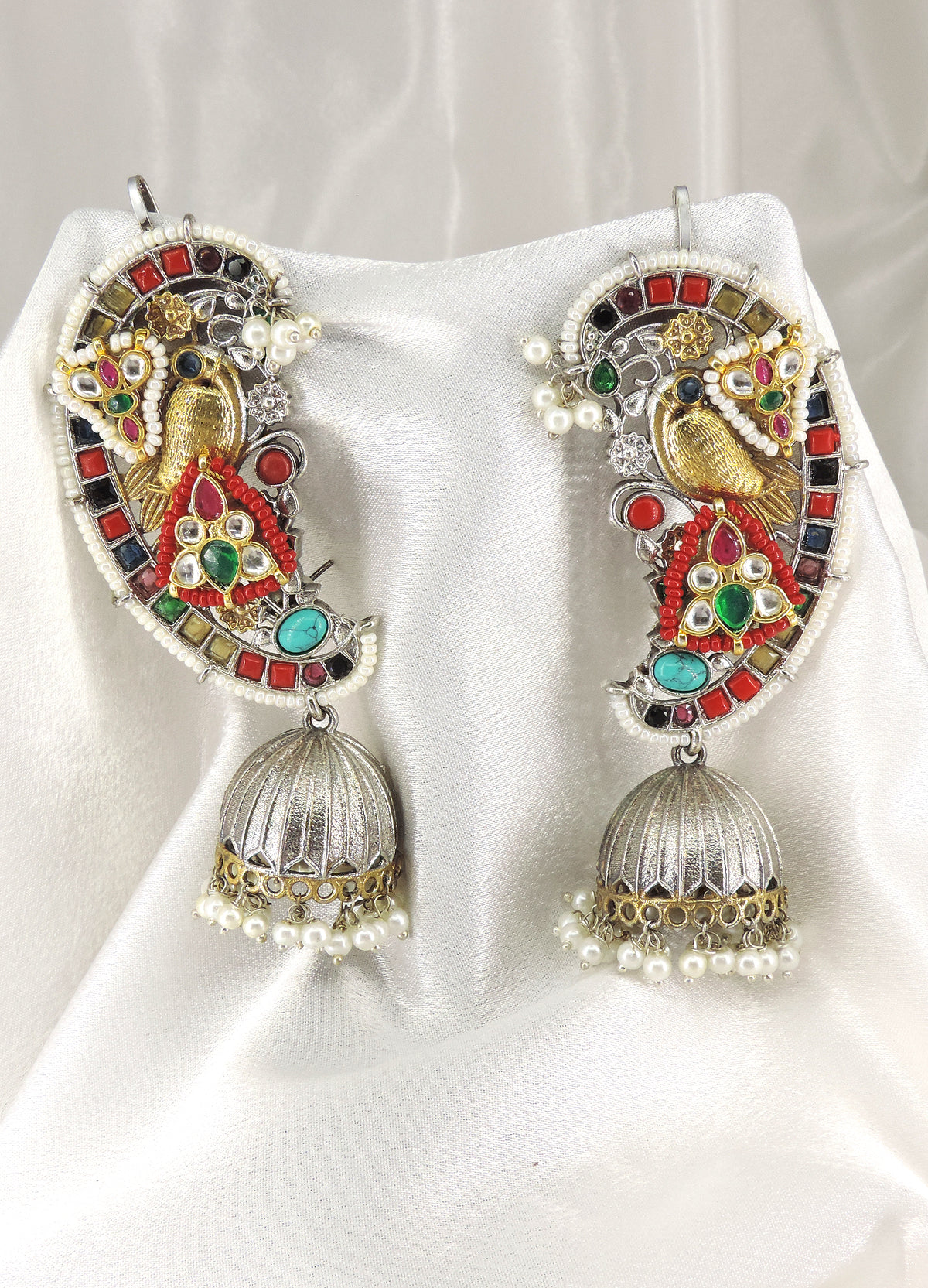 Peacock Dual Tone Cuff Jhumka