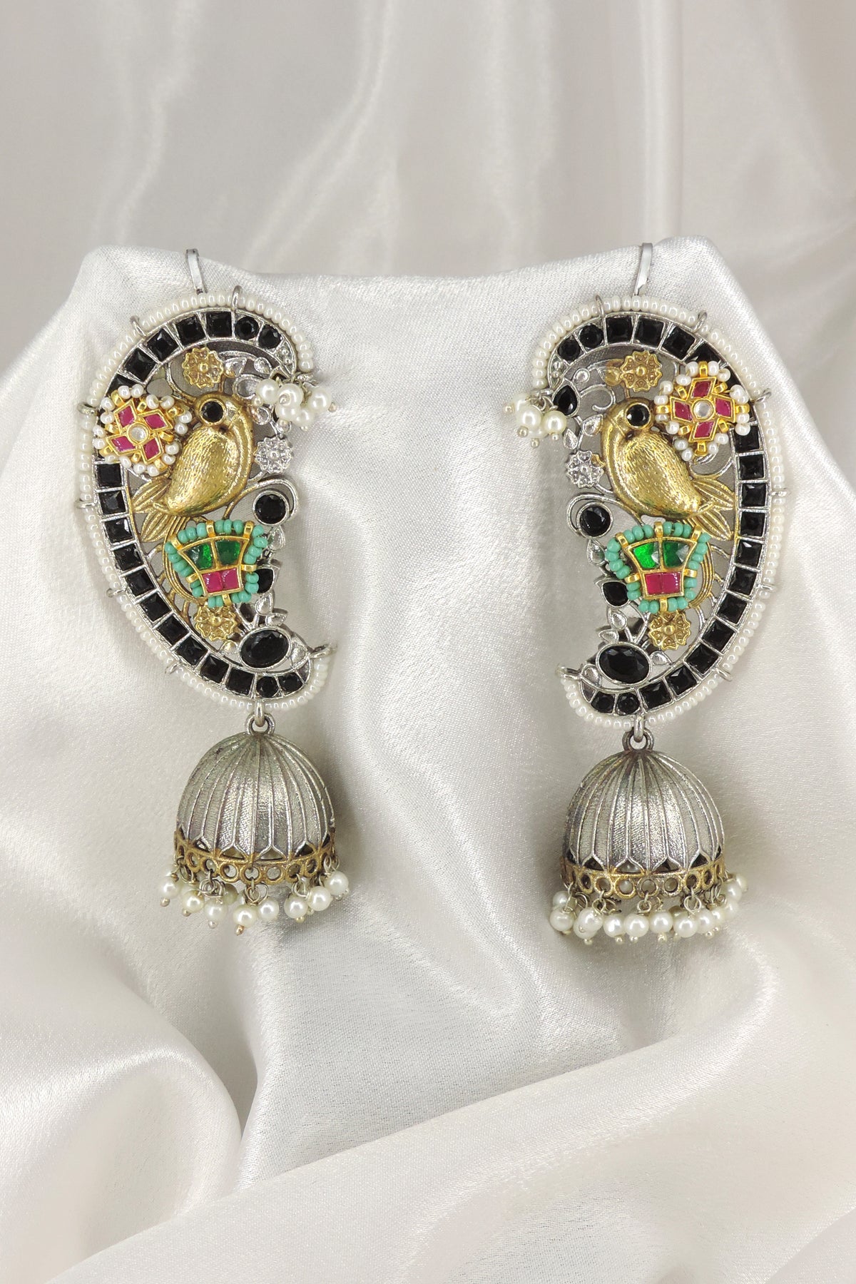 Peacock Dual Tone Cuff Jhumka