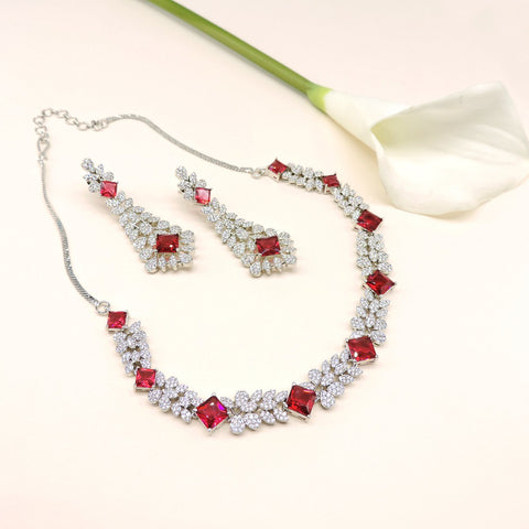 Red Doublet Necklace set Image 0