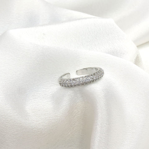 Silver Pav Open Ring by Joyrias