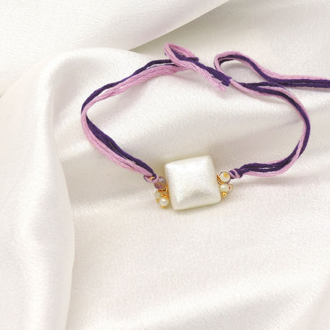 Pearl Square Bhaiya Rakhi by Joyrias