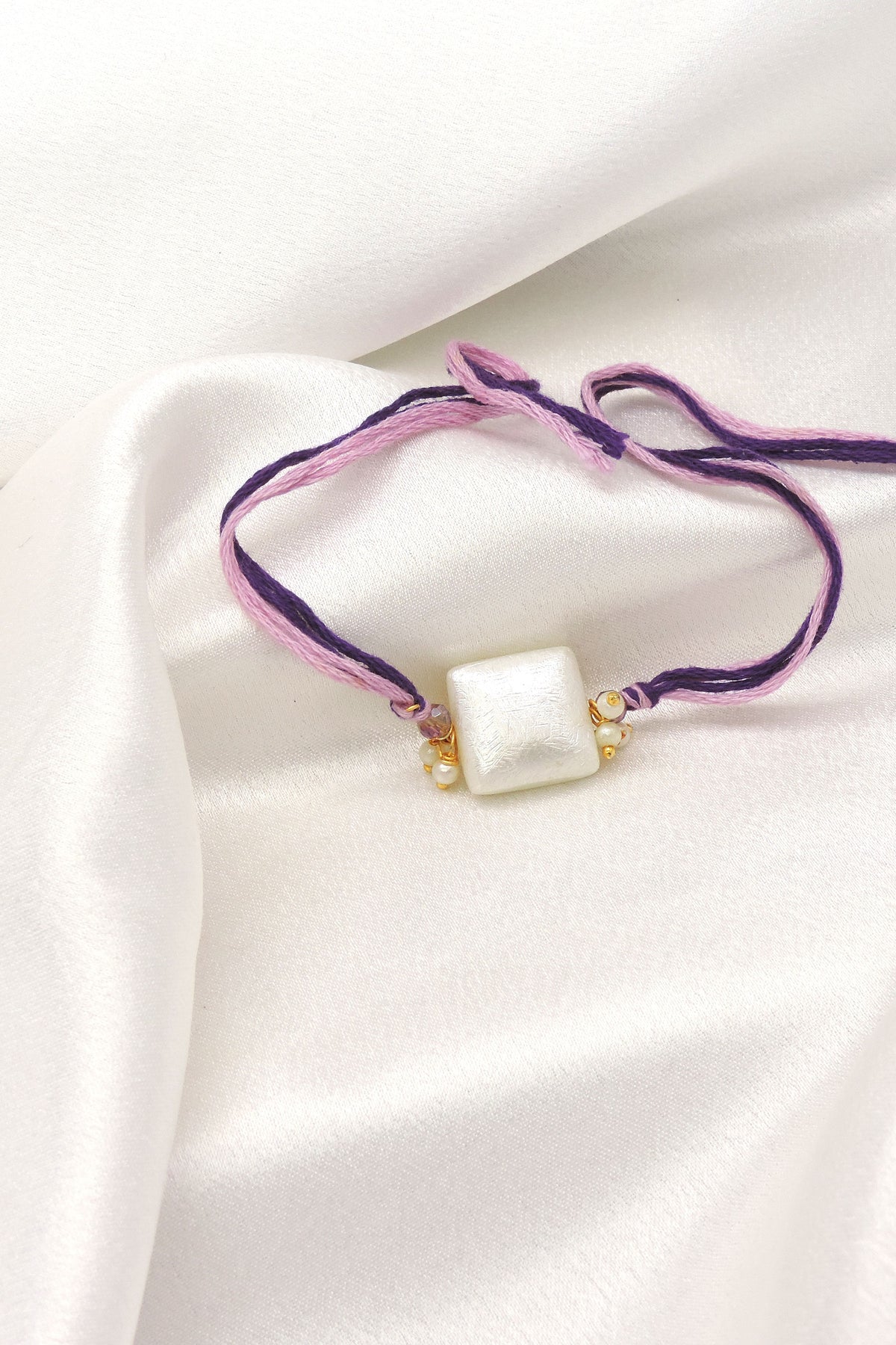 Pearl Square Bhaiya Rakhi by Joyrias