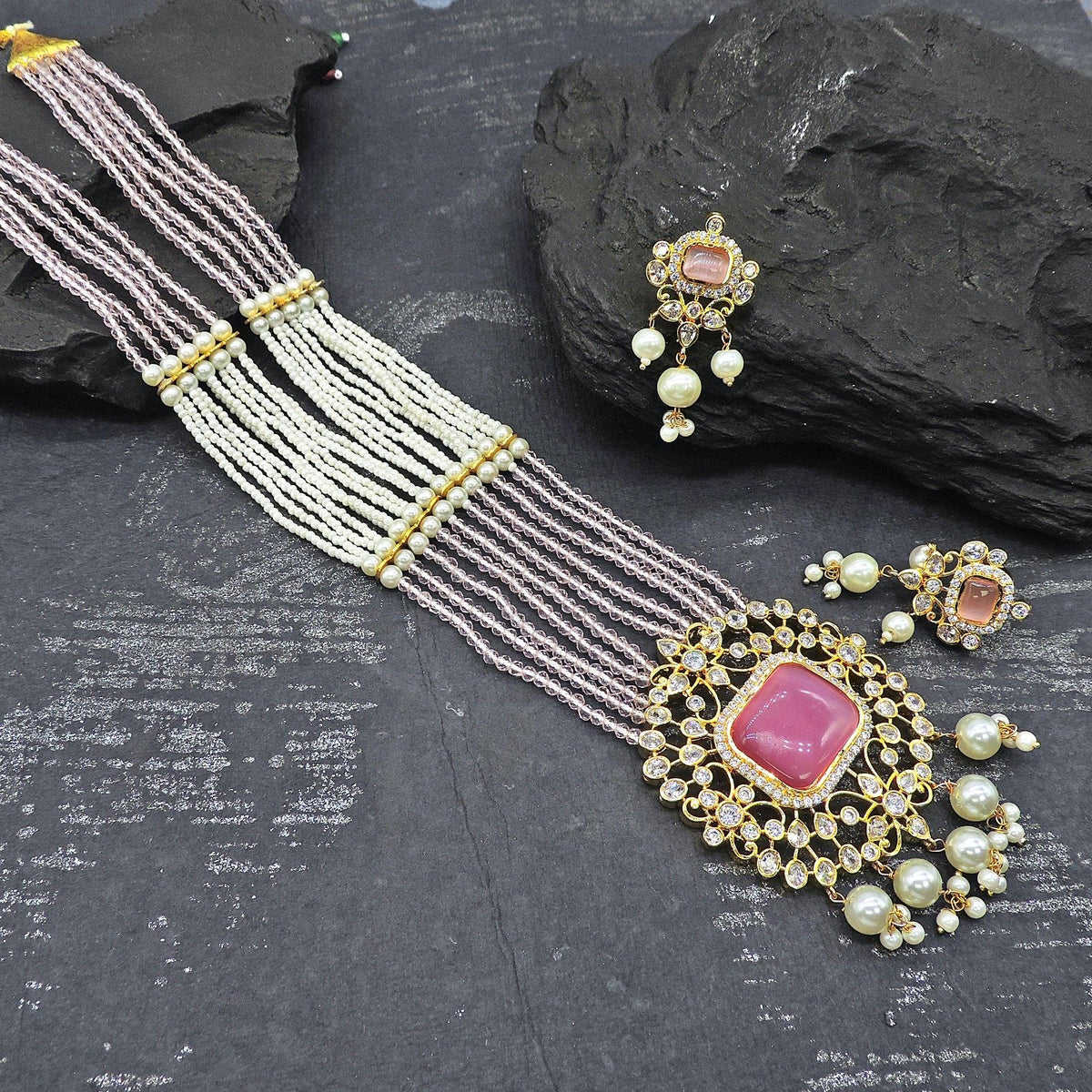Long Necklace with AD Image 0