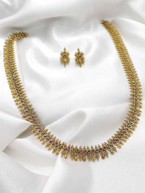 Classic Long Heritage Temple Necklace Set