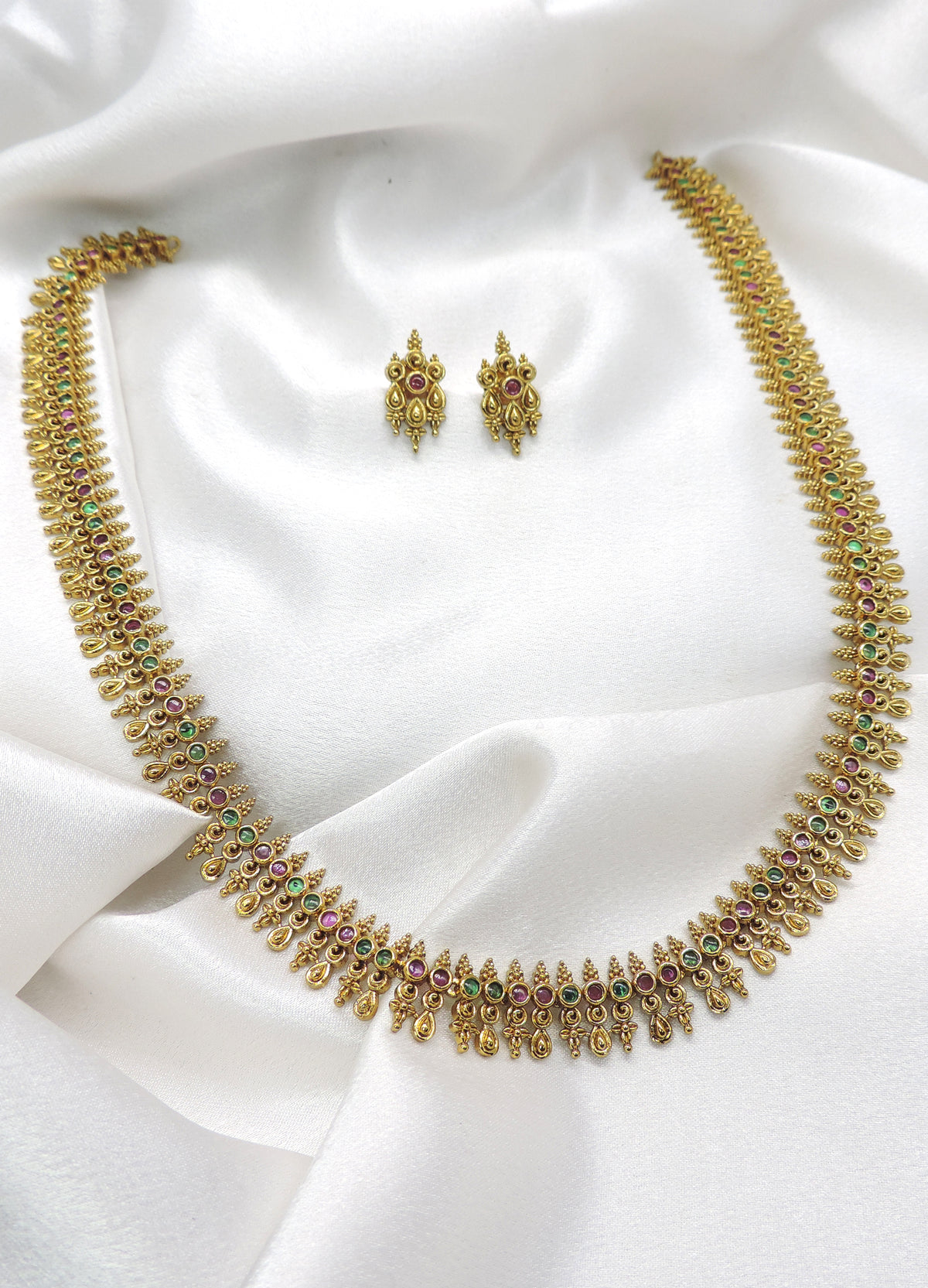 Classic Long Heritage Temple Necklace Set