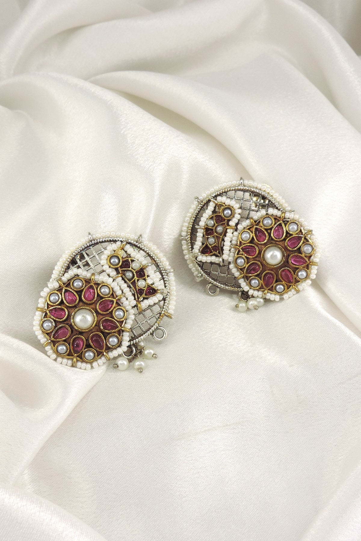 Peacock Dual Tone Stud Earrings