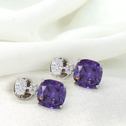 Violet Solitaire Earrings by Joyrias