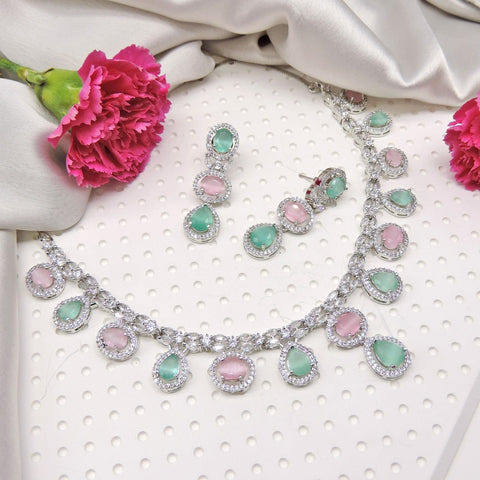 Pearl elegance gemstone necklace set variant – Indian pearl jewelry for weddings USA – Joyrias