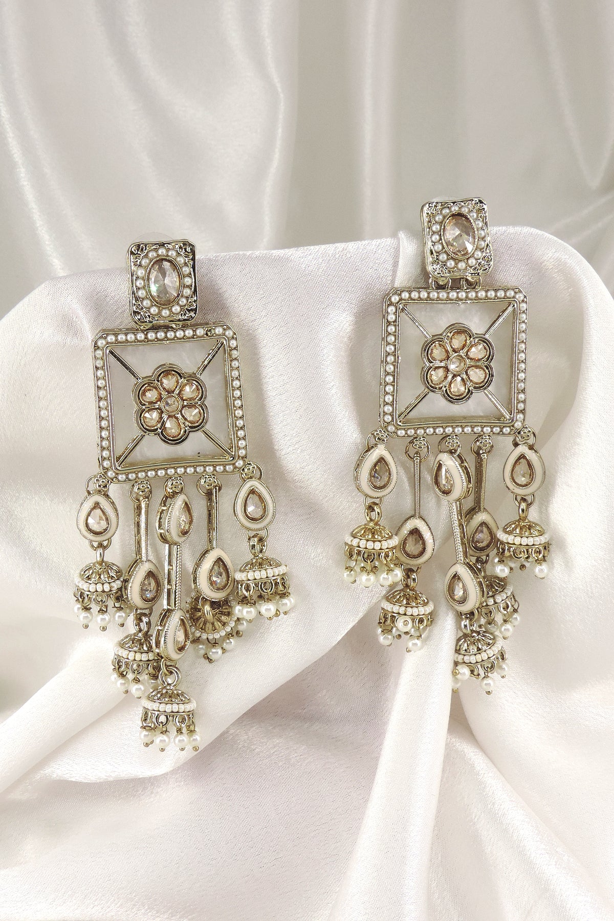 Multicolor Pearl Jhumka Earrings