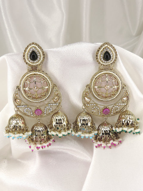 Emerald Dual Tone Chandbali Jhumka