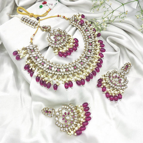 Kundan with Pink Hangings Necklace Image 0