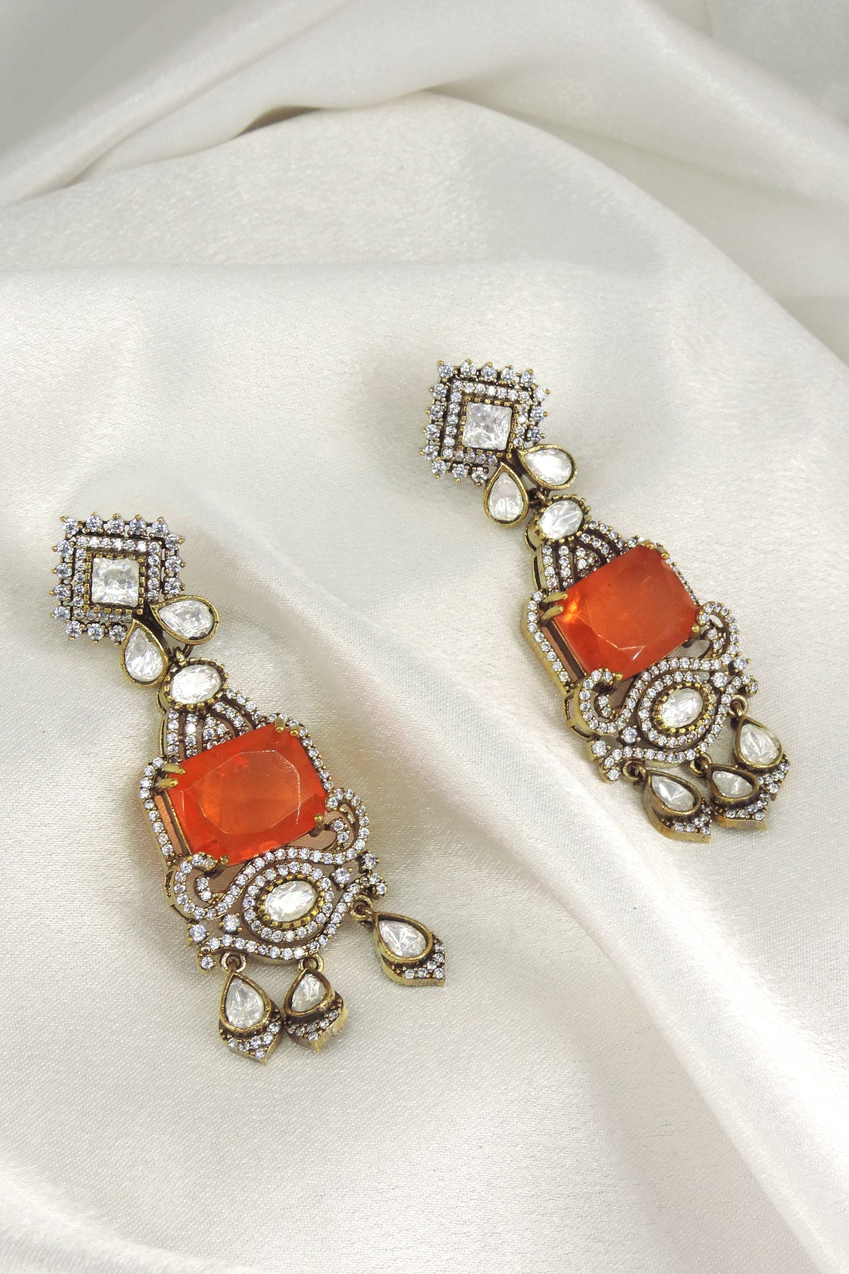 Mint Doublet with Moissanite Drop Earrings (Copy)