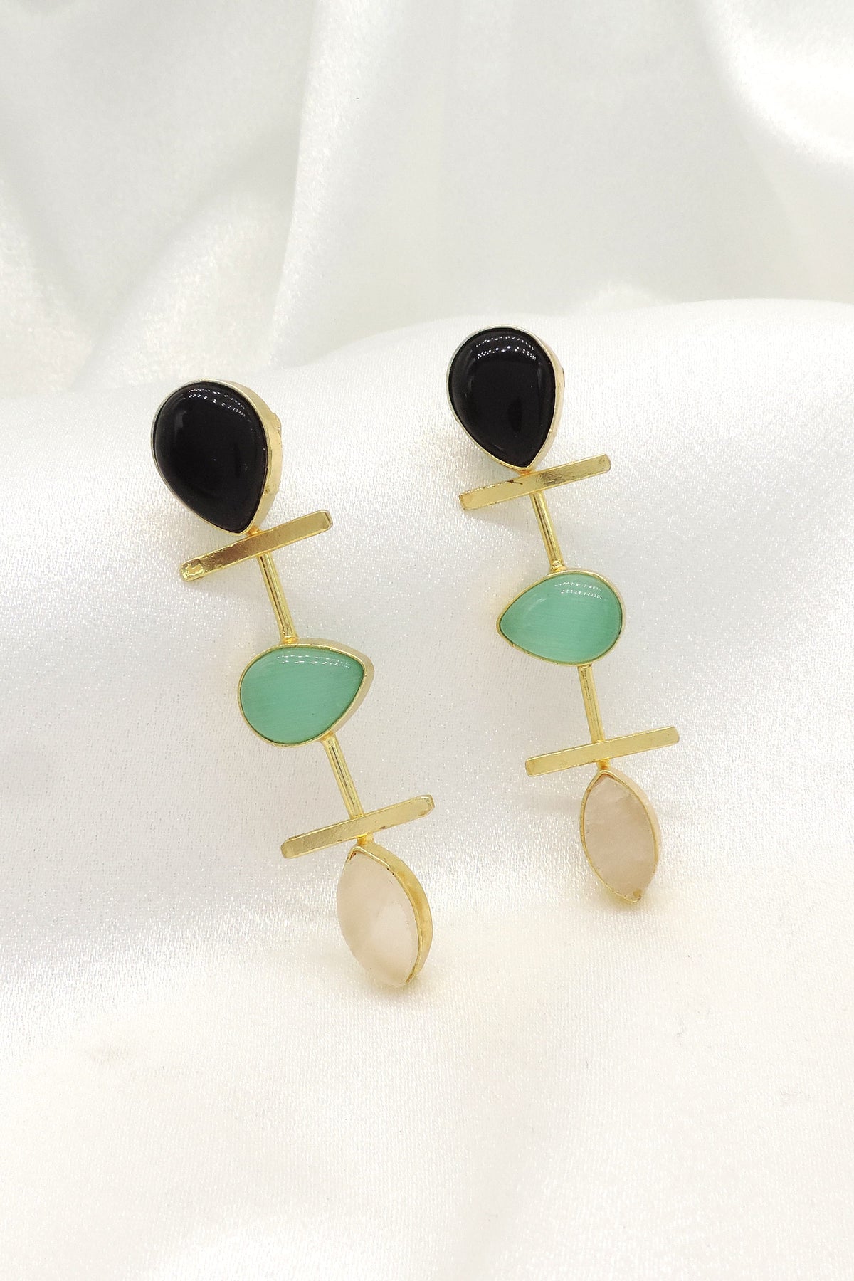 Multicolor Geometric Drop Earrings
