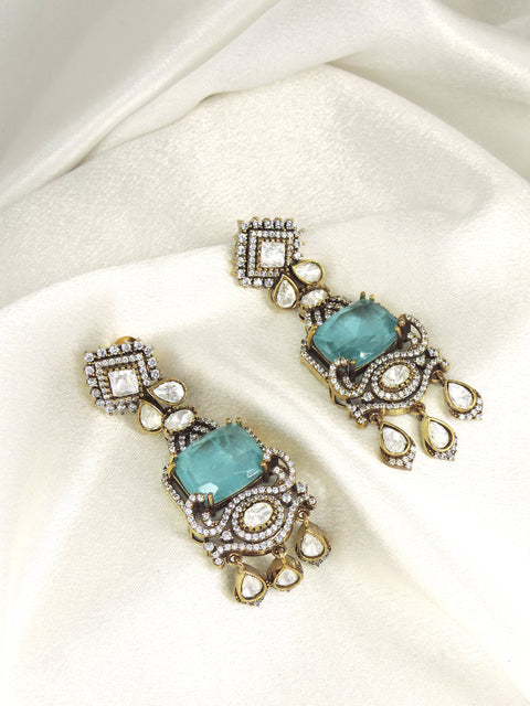 Mint Doublet with Moissanite Drop Earrings (Copy)