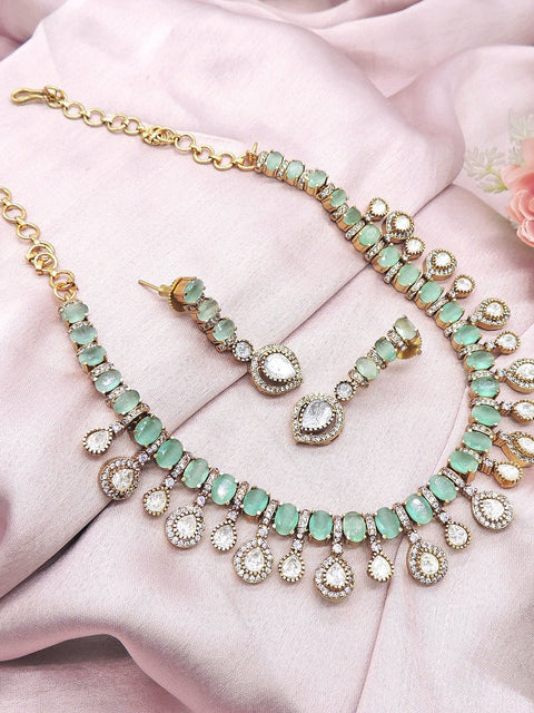 Moissanite with doublet stone Necklace set Image 0