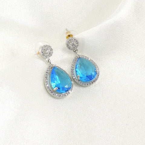 Blue zircon drop earrings by Joyrias