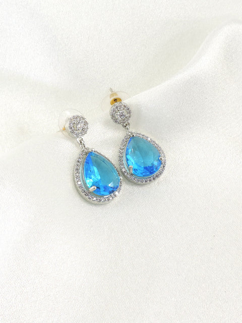 Blue zircon drop earrings by Joyrias