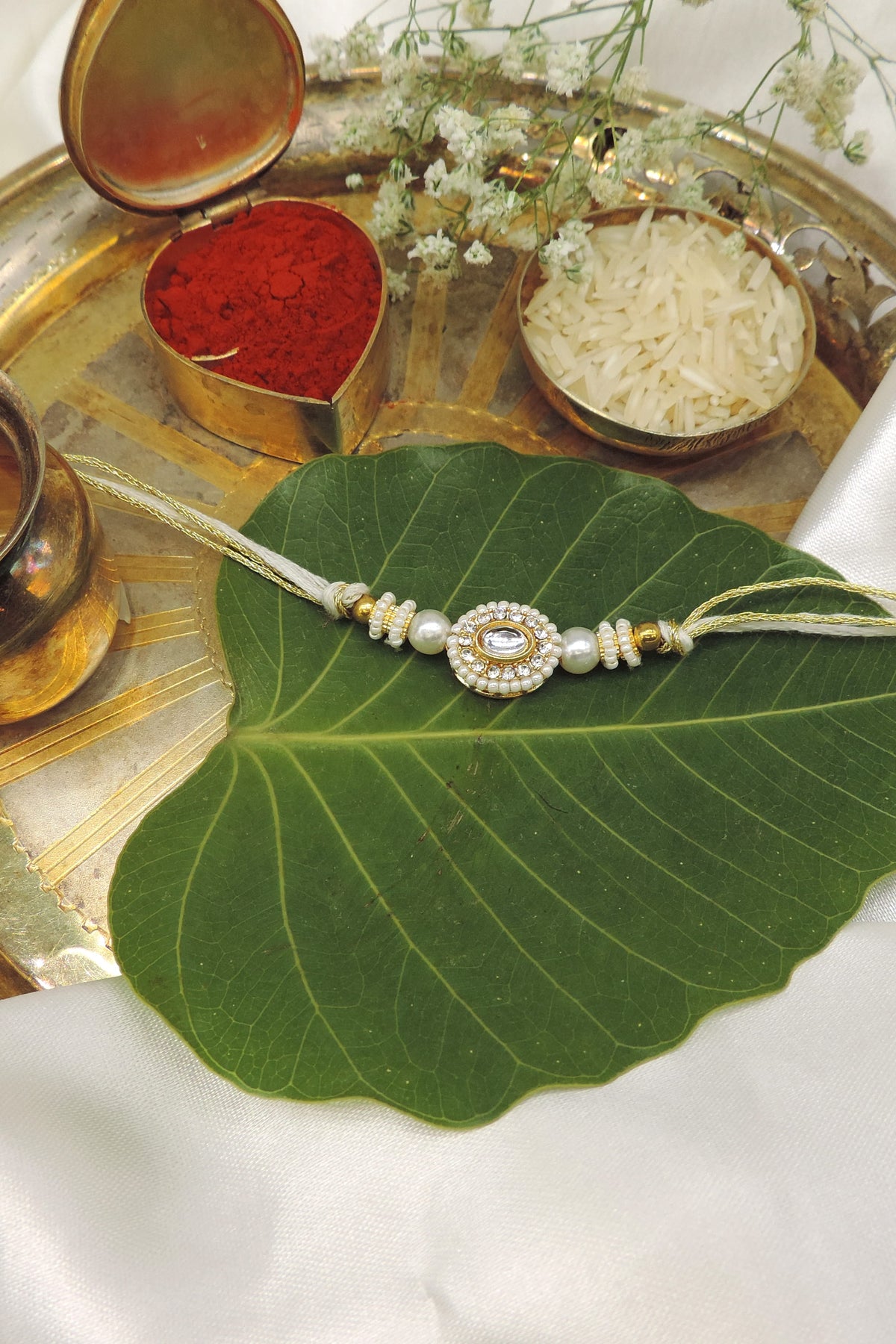 Pearl Kundan Rakhi
