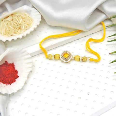 Sunshine Kundan Rakhi by Joyrias