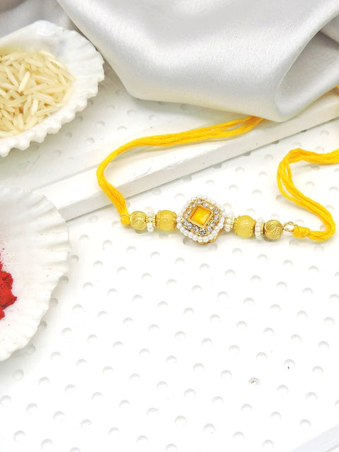 Sunshine Kundan Rakhi by Joyrias