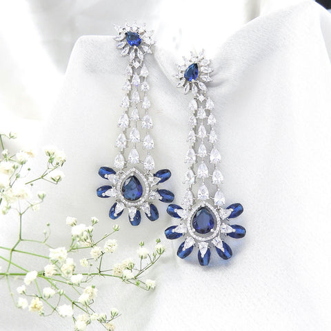 Statement earrings with AD stones – Indian American diamond statement earrings USA – Joyrias