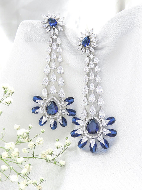 Statement earrings with AD stones – Indian American diamond statement earrings USA – Joyrias