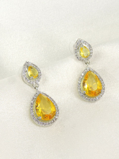 Black Zircon Drop Earrings