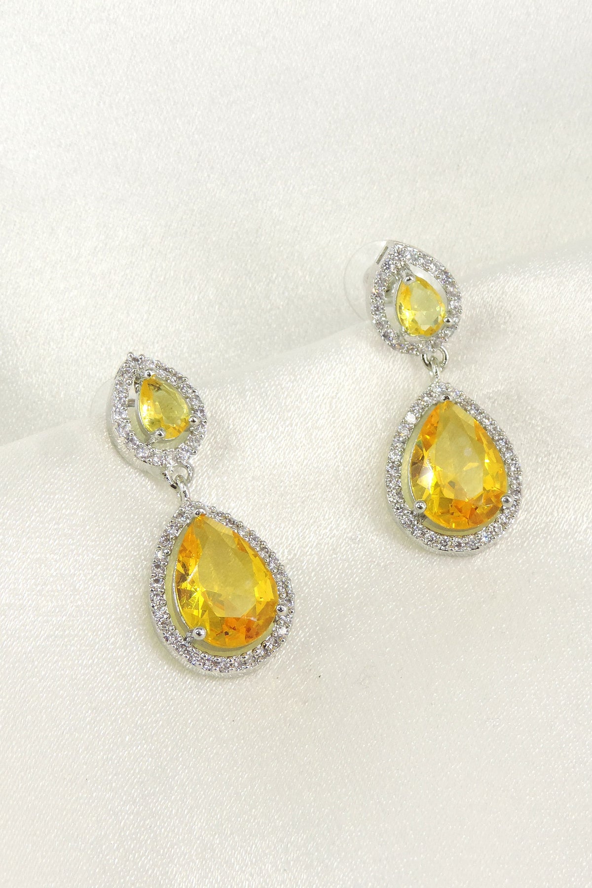 Black Zircon Drop Earrings