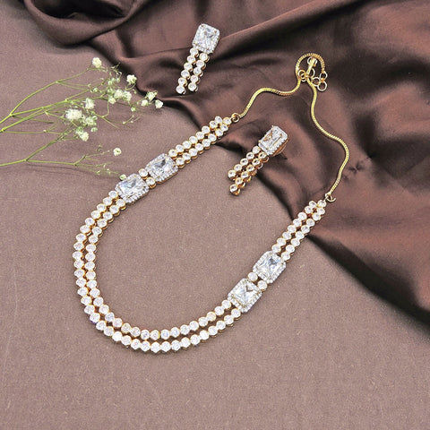 Gold Tone AD Necklace set Image 0