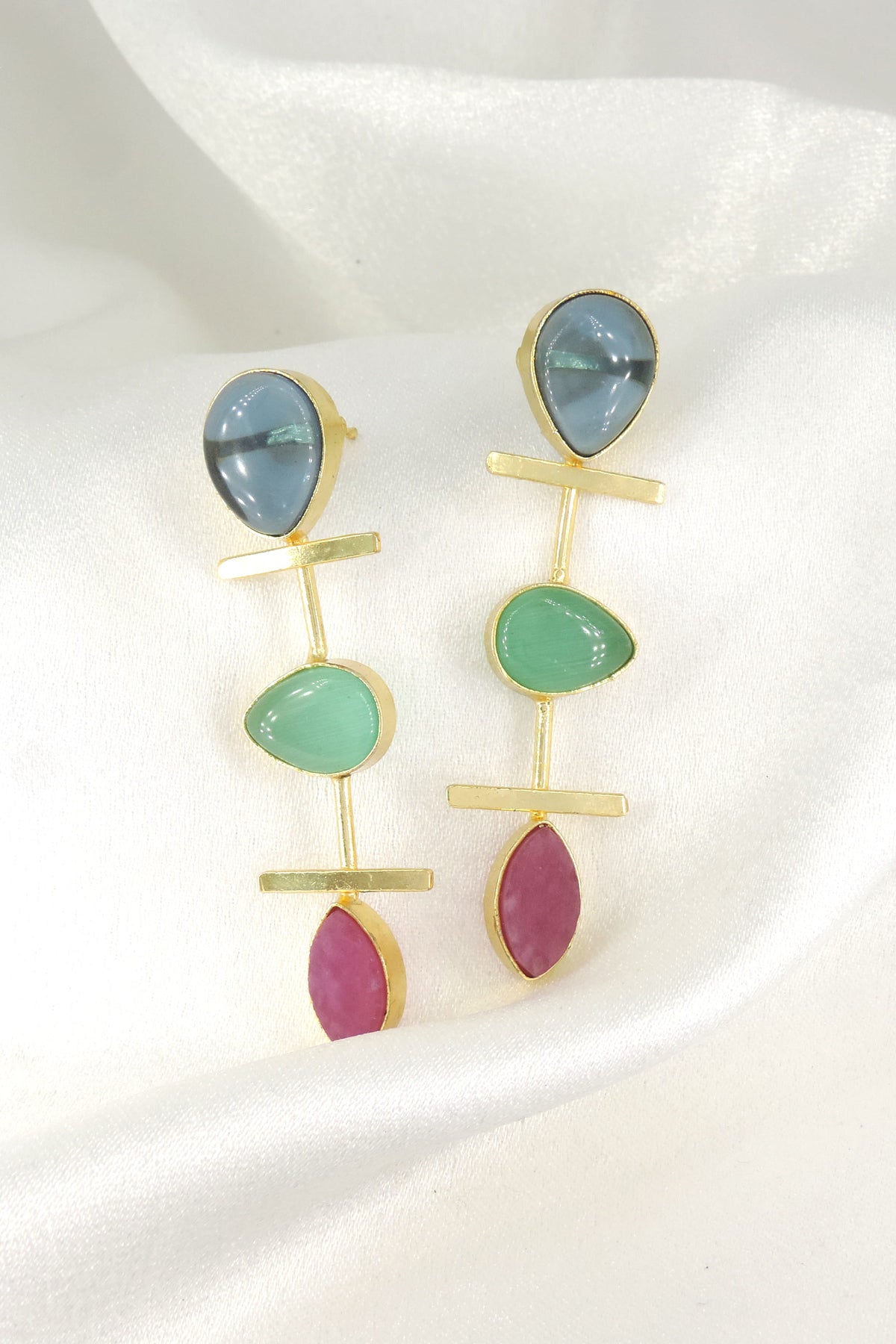 Multicolor Geometric Drop Earrings