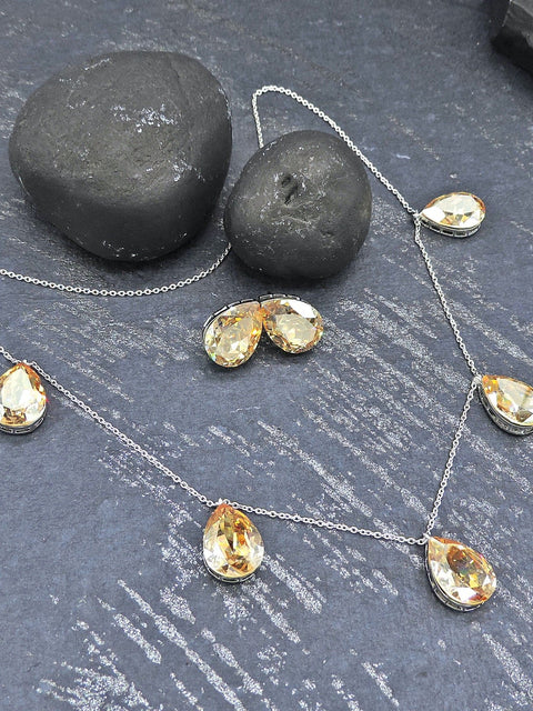 Swarovski inspired necklace – Indian crystal necklace for weddings and parties USA – Joyrias