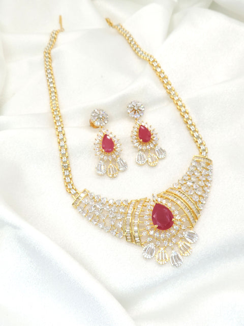 Emerald Green AD Necklace Set