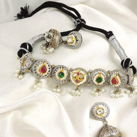 Royal Dual Tone Choker Set by Joyrias