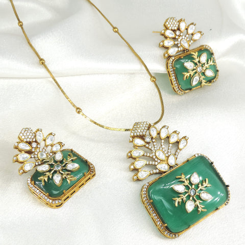 Ruby AD Necklace Set with Earrings