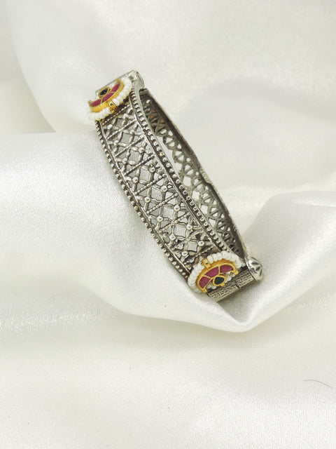 Oxidised ethnic cuff bangle by Joyrias
