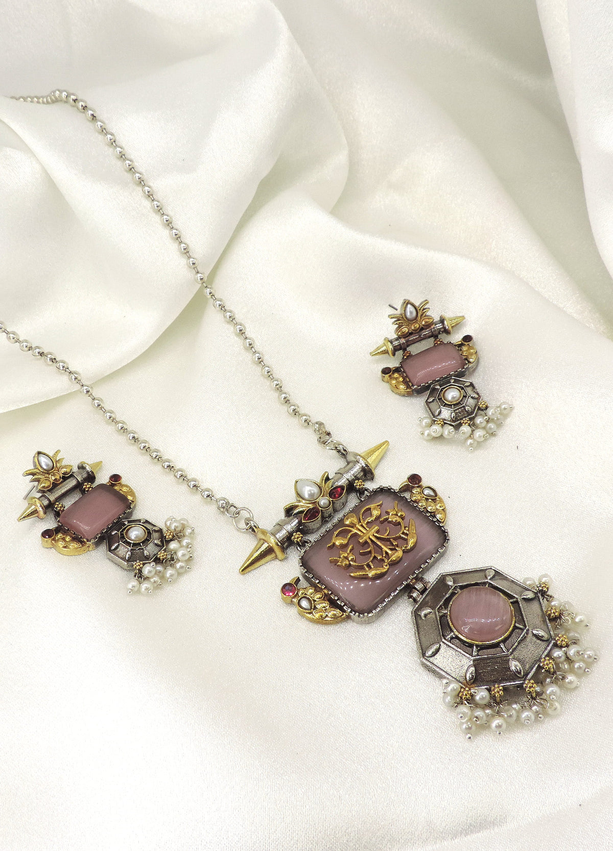 Mint Dual Tone Necklace Set