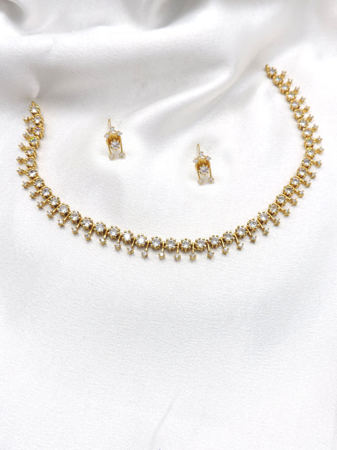Royal CZ AD Ruby Necklace Set