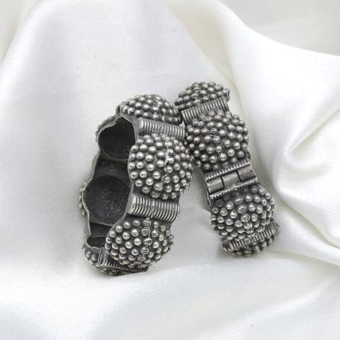 Oxidized tribal openable bangle set with intricate traditional detailing by joyrias